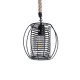 GloboStar® ORVAL 01689 Μοντέρνο Κρεμαστό Φωτιστικό Οροφής Μονόφωτο 1 x E27 AC220-240V IP20 - Φ20 x Υ20cm - Μαύρο Μεταλλικό με Μπεζ Σχοινί Πλέγμα - 5 Χρόνια Εγγύηση