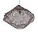 GloboStar® KENTUCKY 01867 Vintage Κρεμαστό Φωτιστικό Πλέγμα Μονόφωτο 1 x E27 IP20 Καφέ Μέταλλο - Μ60 x Π60 x Υ50cm