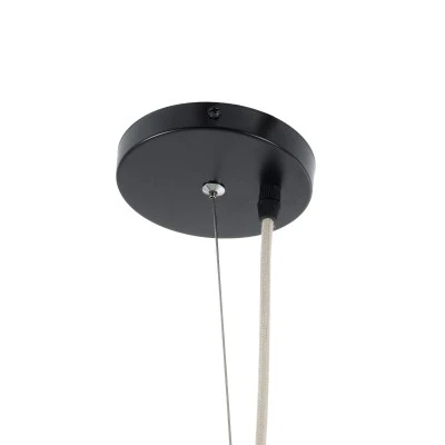 GloboStar® KENTUCKY 01868 Vintage Κρεμαστό Φωτιστικό Πλέγμα Μονόφωτο 1 x E27 IP20 Μπεζ Μέταλλο - Μ90 x Π90 x Υ70cm