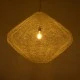 GloboStar® KENTUCKY 01868 Vintage Κρεμαστό Φωτιστικό Πλέγμα Μονόφωτο 1 x E27 IP20 Μπεζ Μέταλλο - Μ90 x Π90 x Υ70cm