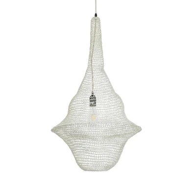 Vintage Κρεμαστό Φωτιστικό KENTUCKY Μονόφωτο 1 x E27 AC220-240V IP20 - Φ50 x Υ90cm - Μπεζ Εκρού Μεταλλικό Πλέγμα GloboStar® KENTUCKY 01874 Vintage Κρεμαστό Φωτιστικό Πλέγμα Μονόφωτο 1 x E27 IP20 Μπεζ Μέταλλο - Μ50 x Π50 x Υ90cm