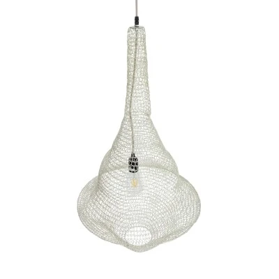 Vintage Κρεμαστό Φωτιστικό KENTUCKY Μονόφωτο 1 x E27 AC220-240V IP20 - Φ50 x Υ90cm - Μπεζ Εκρού Μεταλλικό Πλέγμα GloboStar® KENTUCKY 01874 Vintage Κρεμαστό Φωτιστικό Πλέγμα Μονόφωτο 1 x E27 IP20 Μπεζ Μέταλλο - Μ50 x Π50 x Υ90cm