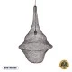 GloboStar® KENTUCKY 01875 Vintage Κρεμαστό Φωτιστικό Πλέγμα Μονόφωτο 1 x E27 IP20 Καφέ Μέταλλο - Μ50 x Π50 x Υ90cm