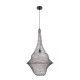 GloboStar® KENTUCKY 01875 Vintage Κρεμαστό Φωτιστικό Πλέγμα Μονόφωτο 1 x E27 IP20 Καφέ Μέταλλο - Μ50 x Π50 x Υ90cm