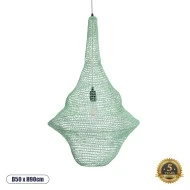 Vintage Κρεμαστό Φωτιστικό KENTUCKY Μονόφωτο 1 x E27 AC220-240V IP20 - Φ50 x Υ90cm - Τιρκουάζ Μεταλλικό Πλέγμα