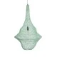 GloboStar® KENTUCKY 01876 Vintage Κρεμαστό Φωτιστικό Οροφής Μονόφωτο 1 x E27 AC220-240V IP20 - Φ50 x Υ90cm - Τιρκουάζ Μεταλλικό Πλέγμα - 5 Χρόνια Εγγύηση