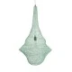 GloboStar® KENTUCKY 01876 Vintage Κρεμαστό Φωτιστικό Οροφής Μονόφωτο 1 x E27 AC220-240V IP20 - Φ50 x Υ90cm - Τιρκουάζ Μεταλλικό Πλέγμα - 5 Χρόνια Εγγύηση