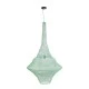 GloboStar® KENTUCKY 01879 Vintage Κρεμαστό Φωτιστικό Οροφής Μονόφωτο 1 x E27 AC220-240V IP20 - Φ80 x Υ140cm - Τιρκουάζ Μεταλλικό Πλέγμα - 5 Χρόνια Εγγύηση