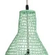 GloboStar® KENTUCKY 01897 Vintage Κρεμαστό Φωτιστικό Οροφής Μονόφωτο 1 x E27 AC220-240V IP20 - Φ40 x Υ70cm - Τιρκουάζ Μεταλλικό Πλέγμα - 5 Χρόνια Εγγύηση