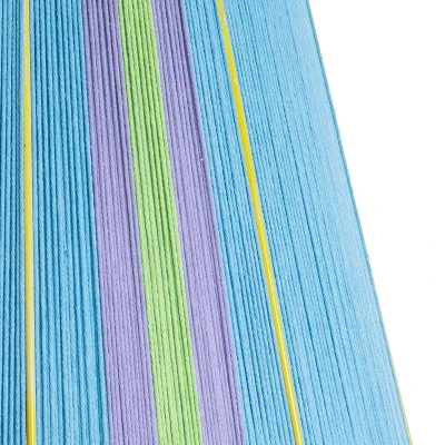GloboStar® SALERNO 02336 Boho Κρεμαστό Φωτιστικό Πλέγμα Μονόφωτο 1 x E27 IP20 Πολύχρωμο Νήμα - Μ50 x Π50 x Υ60cm