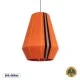 GloboStar® SALERNO 02337 Boho Κρεμαστό Φωτιστικό Οροφής Μονόφωτο 1 x E27 AC220-240V IP20 - Φ50 x Υ60cm - Πορτοκαλί με Μαύρο και Καφέ με Κίτρινες Λεπτομέριες Λεπτό Νήμα Βαμβακερό Πλέγμα