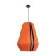 GloboStar® SALERNO 02337 Boho Κρεμαστό Φωτιστικό Οροφής Μονόφωτο 1 x E27 AC220-240V IP20 - Φ50 x Υ60cm - Πορτοκαλί με Μαύρο και Καφέ με Κίτρινες Λεπτομέριες Λεπτό Νήμα Βαμβακερό Πλέγμα