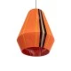GloboStar® SALERNO 02337 Boho Κρεμαστό Φωτιστικό Οροφής Μονόφωτο 1 x E27 AC220-240V IP20 - Φ50 x Υ60cm - Πορτοκαλί με Μαύρο και Καφέ με Κίτρινες Λεπτομέριες Λεπτό Νήμα Βαμβακερό Πλέγμα