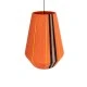 GloboStar® SALERNO 02337 Boho Κρεμαστό Φωτιστικό Οροφής Μονόφωτο 1 x E27 AC220-240V IP20 - Φ50 x Υ60cm - Πορτοκαλί με Μαύρο και Καφέ με Κίτρινες Λεπτομέριες Λεπτό Νήμα Βαμβακερό Πλέγμα