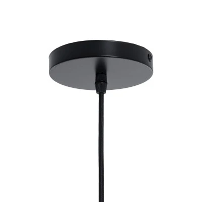 GloboStar® SALERNO 02337 Boho Κρεμαστό Φωτιστικό Οροφής Μονόφωτο 1 x E27 AC220-240V IP20 - Φ50 x Υ60cm - Πορτοκαλί με Μαύρο και Καφέ με Κίτρινες Λεπτομέριες Λεπτό Νήμα Βαμβακερό Πλέγμα