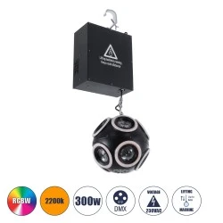 Επαγγελματικό φωτιστικό ειδικών εφέ Φ25cm Super BEAM Light 300W 10x20W LED RGBW & 10x20W LED θερμό λευκό 2200K