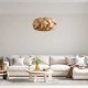 GloboStar® SARDIGNA 02218 Boho Κρεμαστό Φωτιστικό Πλέγμα Μονόφωτο 1 x E27 IP20 Καφέ Ξύλο - Μ60 x Π60 x Υ30cm