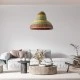 Boho Κρεμαστό Φωτιστικό CABALLEROS Μονόφωτο 1 x E27 AC220-240V IP20 - Φ70 x Υ60cm - Πράσινο με Κίτρινο και Μπεζ με Κόκκινο Ξύλινο Μπαμπού Πλέγμα Καμπάνα GloboStar® CABALLEROS 02058 Boho Κρεμαστό Φωτιστικό Καμπάνα Μονόφωτο 1 x E27 IP20 Πολύχρωμο Ξύλο - Μ70 x Π70 x Υ60cm
