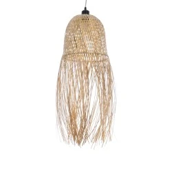 Κρεμαστό φωτιστικό Boho MANILA 1 x E27 AC 220-240V μπεζ με υφασμάτινο καπέλο φυσικού σχεδιασμού Μ25 x Π25 x Υ60
