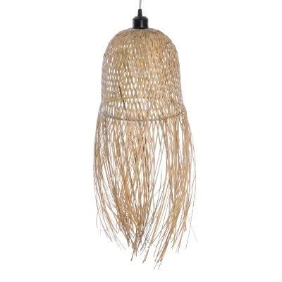 Κρεμαστό φωτιστικό Boho MANILA 1 x E27 AC 220-240V μπεζ με υφασμάτινο καπέλο φυσικού σχεδιασμού Μ25 x Π25 x Υ60