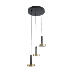 Κρεμαστό Φωτιστικό ZANE LED 18W 2016lm CCT Dimmable – Μαύρο & Χρυσό, Τηλεχειριστήριο, 2700K-4500K-6000K