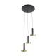Κρεμαστό Φωτιστικό ZANE LED 18W 2016lm CCT Dimmable – Μαύρο & Χρυσό, Τηλεχειριστήριο, 2700K-4500K-6000K