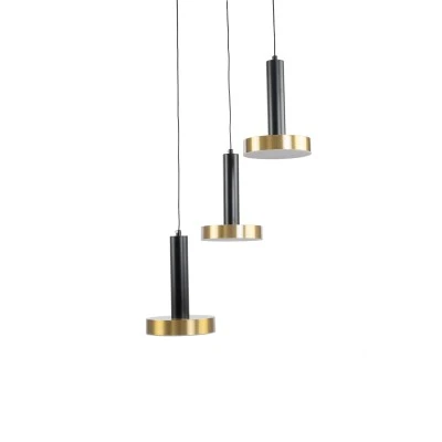 Κρεμαστό Φωτιστικό ZANE LED 18W 2016lm CCT Dimmable – Μαύρο & Χρυσό, Τηλεχειριστήριο, 2700K-4500K-6000K