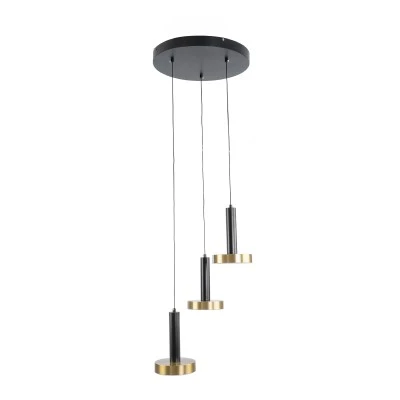 Κρεμαστό Φωτιστικό ZANE LED 18W 2016lm CCT Dimmable – Μαύρο & Χρυσό, Τηλεχειριστήριο, 2700K-4500K-6000K