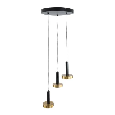 Κρεμαστό Φωτιστικό ZANE LED 18W 2016lm CCT Dimmable – Μαύρο & Χρυσό, Τηλεχειριστήριο, 2700K-4500K-6000K