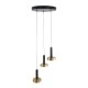 Κρεμαστό Φωτιστικό ZANE LED 18W 2016lm CCT Dimmable – Μαύρο & Χρυσό, Τηλεχειριστήριο, 2700K-4500K-6000K