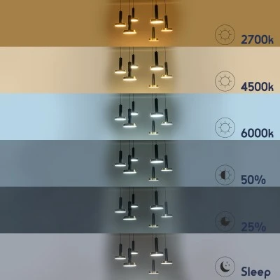 Κρεμαστό Φωτιστικό ZANE LED 100W 11200lm CCT Dimmable – Μαύρο & Χρυσό, Τηλεχειριστήριο, 2700K-4500K-6000K