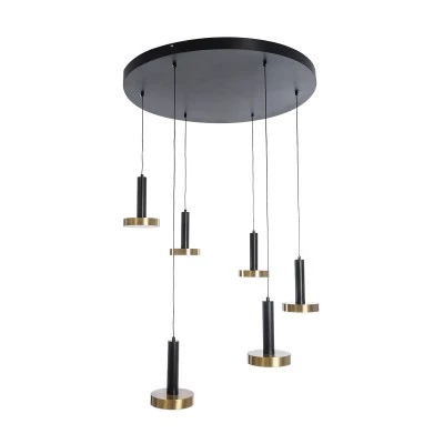 Κρεμαστό Φωτιστικό ZANE LED 100W 11200lm CCT Dimmable – Μαύρο & Χρυσό, Τηλεχειριστήριο, 2700K-4500K-6000K