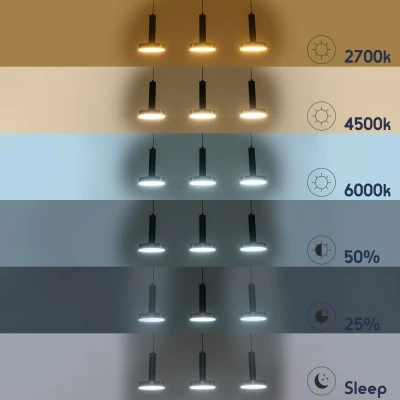 Κρεμαστό Φωτιστικό ZANE LED 54W 6048lm CCT Dimmable – Μαύρο & Χρυσό, Τηλεχειριστήριο, 2700K-4500K-6000K