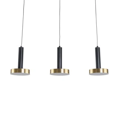 Κρεμαστό Φωτιστικό ZANE LED 54W 6048lm CCT Dimmable – Μαύρο & Χρυσό, Τηλεχειριστήριο, 2700K-4500K-6000K