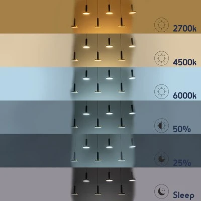 Κρεμαστό Φωτιστικό ZANE LED 100W 11200lm CCT Dimmable – Μαύρο & Χρυσό, Τηλεχειριστήριο, 2700K-4500K-6000K