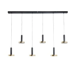 Κρεμαστό Φωτιστικό ZANE LED 100W 11200lm CCT Dimmable – Μαύρο & Χρυσό, Τηλεχειριστήριο, 2700K-4500K-6000K