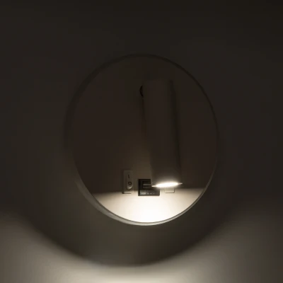 Επιτοίχια απλίκα LED kelvo® LADY-R με φορτιστή USB 6W 600lm φυσικό λευκό 4500K λευκό ματ 15x15x17cm 60939