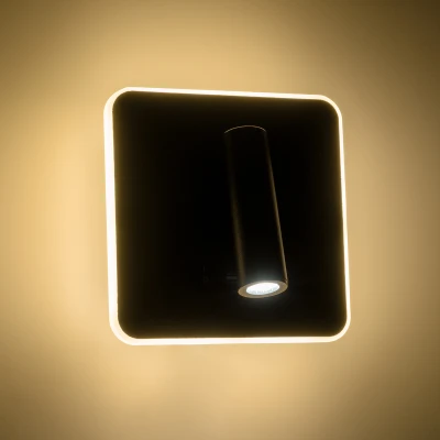 Μοντέρνο επιτοίχιο φωτιστικό LED kelvo® LADY-S 6W 600lm φυσικό λευκό 4500K με φορτιστή USB 3A δίφωτο μαύρο ματ 15x15x7cm 60942 GloboStar® LADY-S 60942 Μοντέρνο Φωτιστικό Τοίχου - Απλίκα Ξενοδοχείου Bed Side LED 6W 600lm 36° & 360° AC 220-240V - Reading Light & Κρυφός Φωτισμός - Φορτιστής USB 3A - Μ15 x Π15 x Υ7cm - Φυσικό Λευκό 4500K - Μαύρο - 3 Χρόνια Εγγύηση