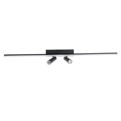 GLOBOSTAR® BARETTI 61226 Φωτιστικό Οροφής Linear Design LED CCT με Κινούμενα Σποτ LED Downlight 24W 2688lm 160° & 45° AC 220-240V IP20  - Εναλλαγή Φωτισμού μέσω Διακόπτη On/Off All In One Ψυχρό 6000k+Φυσικό 4500k+Θερμό 2700k - Μ80 x Π5.5 x Υ5 cm - Μαύ