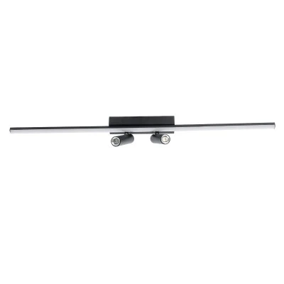 GLOBOSTAR® BARETTI 61226 Φωτιστικό Οροφής Linear Design LED CCT με Κινούμενα Σποτ LED Downlight 24W 2688lm 160° & 45° AC 220-240V IP20  - Εναλλαγή Φωτισμού μέσω Διακόπτη On/Off All In One Ψυχρό 6000k+Φυσικό 4500k+Θερμό 2700k - Μ80 x Π5.5 x Υ5 cm - Μαύ