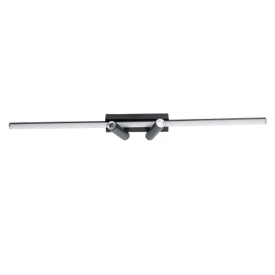 GLOBOSTAR® BARETTI 61226 Φωτιστικό Οροφής Linear Design LED CCT με Κινούμενα Σποτ LED Downlight 24W 2688lm 160° & 45° AC 220-240V IP20  - Εναλλαγή Φωτισμού μέσω Διακόπτη On/Off All In One Ψυχρό 6000k+Φυσικό 4500k+Θερμό 2700k - Μ80 x Π5.5 x Υ5 cm - Μαύ