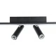GLOBOSTAR® BARETTI 61226 Φωτιστικό Οροφής Linear Design LED CCT με Κινούμενα Σποτ LED Downlight 24W 2688lm 160° & 45° AC 220-240V IP20  - Εναλλαγή Φωτισμού μέσω Διακόπτη On/Off All In One Ψυχρό 6000k+Φυσικό 4500k+Θερμό 2700k - Μ80 x Π5.5 x Υ5 cm - Μαύ