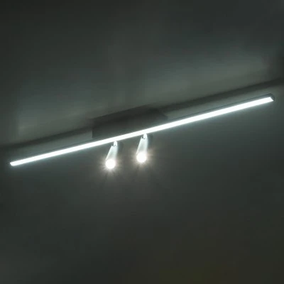 GLOBOSTAR® BARETTI 61226 Φωτιστικό Οροφής Linear Design LED CCT με Κινούμενα Σποτ LED Downlight 24W 2688lm 160° & 45° AC 220-240V IP20  - Εναλλαγή Φωτισμού μέσω Διακόπτη On/Off All In One Ψυχρό 6000k+Φυσικό 4500k+Θερμό 2700k - Μ80 x Π5.5 x Υ5 cm - Μαύ