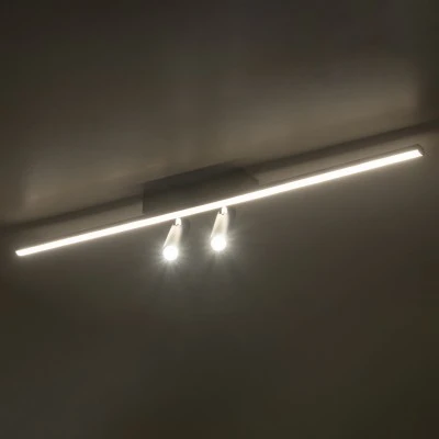 GLOBOSTAR® BARETTI 61226 Φωτιστικό Οροφής Linear Design LED CCT με Κινούμενα Σποτ LED Downlight 24W 2688lm 160° & 45° AC 220-240V IP20  - Εναλλαγή Φωτισμού μέσω Διακόπτη On/Off All In One Ψυχρό 6000k+Φυσικό 4500k+Θερμό 2700k - Μ80 x Π5.5 x Υ5 cm - Μαύ