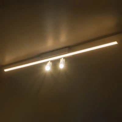 GLOBOSTAR® BARETTI 61227 Φωτιστικό Οροφής Linear Design LED CCT με Κινούμενα Σποτ LED Downlight 24W 2688lm 160° & 45° AC 220-240V IP20  - Εναλλαγή Φωτισμού μέσω Διακόπτη On/Off All In One Ψυχρό 6000k+Φυσικό 4500k+Θερμό 2700k - Μ80 x Π5.5 x Υ5 cm - Λευ