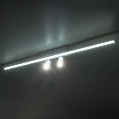 GLOBOSTAR® BARETTI 61227 Φωτιστικό Οροφής Linear Design LED CCT με Κινούμενα Σποτ LED Downlight 24W 2688lm 160° & 45° AC 220-240V IP20  - Εναλλαγή Φωτισμού μέσω Διακόπτη On/Off All In One Ψυχρό 6000k+Φυσικό 4500k+Θερμό 2700k - Μ80 x Π5.5 x Υ5 cm - Λευ