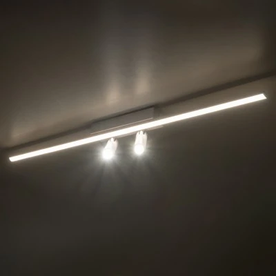 GLOBOSTAR® BARETTI 61227 Φωτιστικό Οροφής Linear Design LED CCT με Κινούμενα Σποτ LED Downlight 24W 2688lm 160° & 45° AC 220-240V IP20  - Εναλλαγή Φωτισμού μέσω Διακόπτη On/Off All In One Ψυχρό 6000k+Φυσικό 4500k+Θερμό 2700k - Μ80 x Π5.5 x Υ5 cm - Λευ