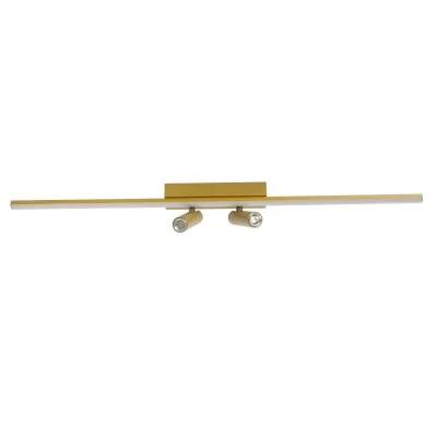 GLOBOSTAR® BARETTI 61228 Φωτιστικό Οροφής Linear Design LED CCT με Κινούμενα Σποτ LED Downlight 24W 2688lm 160° & 45° AC 220-240V IP20  - Εναλλαγή Φωτισμού μέσω Διακόπτη On/Off All In One Ψυχρό 6000k+Φυσικό 4500k+Θερμό 2700k - Μ80 x Π5.5 x Υ5 cm - Χρυ