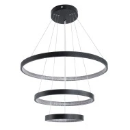 Κρεμαστό Φωτιστικό Δαχτυλίδι-Κύκλος LED DIAMOND TRIO CCT 100W 11200lm 360° AC 220-240V - Εναλλαγή Φωτισμού μέσω Τηλεχειριστηρίου All In One- Μαυρο