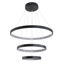 Κρεμαστό Φωτιστικό Δαχτυλίδι-Κύκλος LED DIAMOND TRIO CCT 100W 11200lm 360° AC 220-240V - Εναλλαγή Φωτισμού μέσω Τηλεχειριστηρίου All In One- Μαυρο